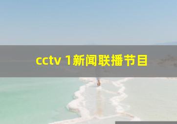 cctv 1新闻联播节目